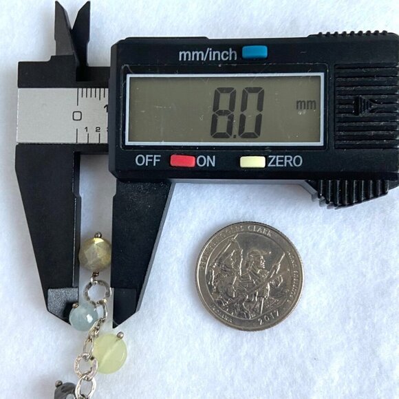 Sterling Silver 925 Multi Gemstone Multi Chain Necklace & Earrings Set 17" - Picture 16 of 16